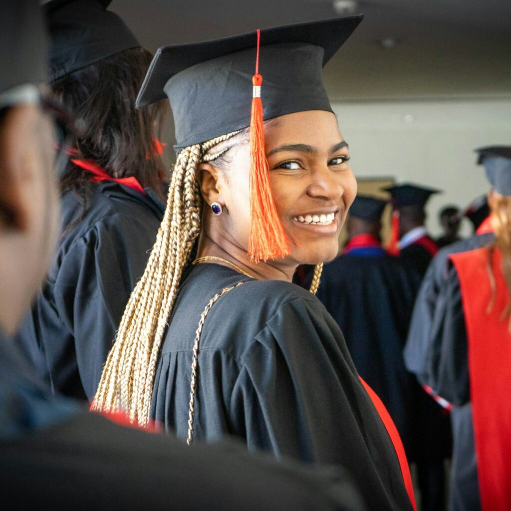 Student studying abroad on scholarship funds.